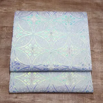 후쿠로 오비 칠보 파랑 라메 금박 블루 재단 포함