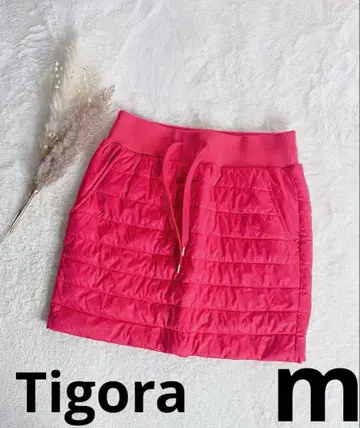 티고라 골프 여성용 충전솜 퀼팅 스커트 방한 안감 플리스 레드