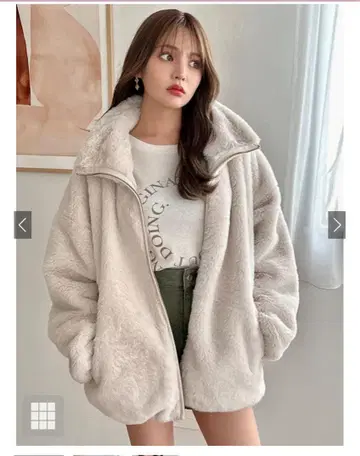 아이보리 보아 자켓