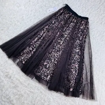 새상품 EPOCA THE SHOP 에포카 튤 레오파드 프린트 스커트