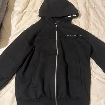 CRONOS 블랙 후드 부착 후드티 S