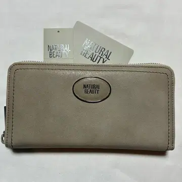 내추럴 뷰티 라운드 지퍼 장지갑 (그레이 베이지)
