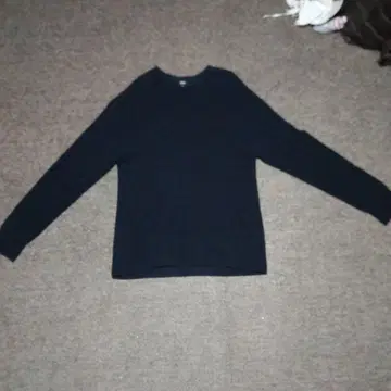 네이비 크루넥 긴팔 니트 XL