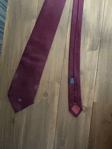 핸드메이드 버건디 스트라이프 넥타이
