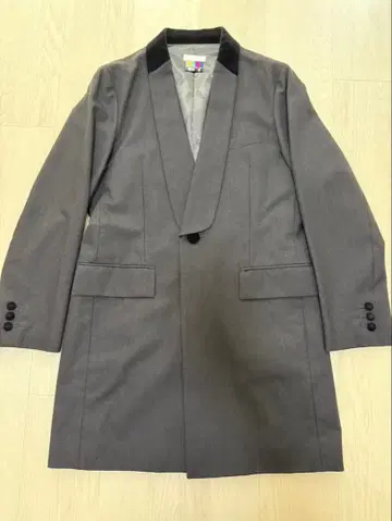 그레이 테일러드 자켓 벨벳 옷깃