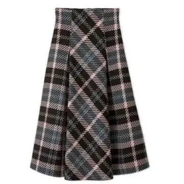 [ snidel ] 로빙 체크 롱 스커트 블랙