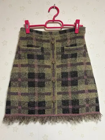 ZARA 니트 체크 미니 스커트