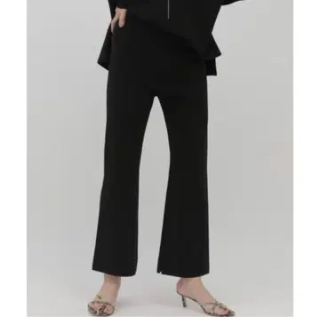 카오스 실크 네이비 리브 팬츠