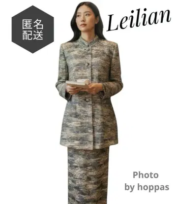 새상품급 Leilian 레리안 트위드 세레모니 수트 마오 칼라