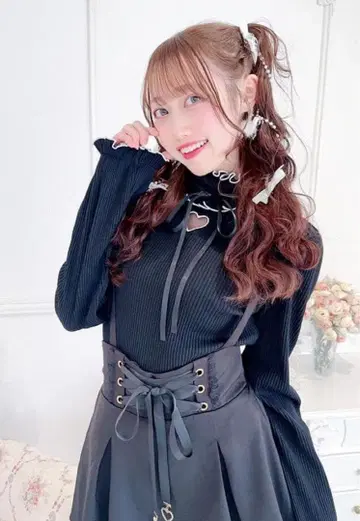 MARS 하트 컷아웃 골지 상의