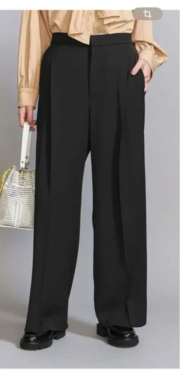 BEAUTY&YOUTH 더블 크로스 턱 와이드 스트레이트 팬츠 L