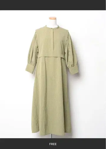 깅엄 축구 어레인지 7부 소매 원피스