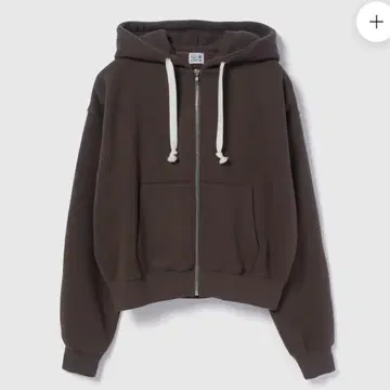 시루무린 볼륨 맨투맨 지퍼 후디 브라운