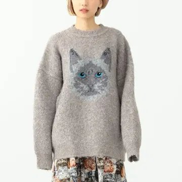 mmts / 페이스 고양이 니트