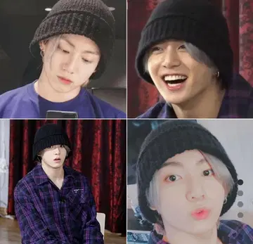 국민 착용 니트 모자