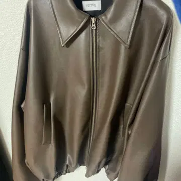 브라운 가죽풍 자켓