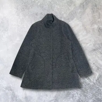 울 코트 아우터 그레이 깔끔한 캐주얼 L