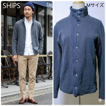 [ 새상품급 ] SHIPS 쉽스 스탠드 카라 자켓 가디건 그레이 M