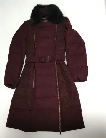 폴 스미스 버건디 다운 자켓 허리 벨트 포함