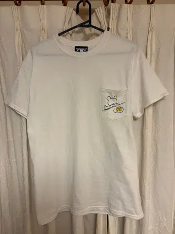 큐소네코가미 SKT 치즈 포켓T 화이트 티셔츠