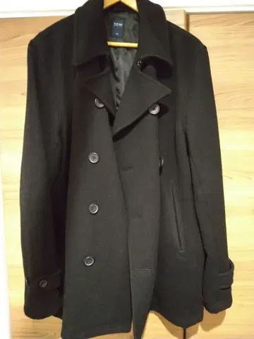 PLUS ONE 블랙 피 코트 XL