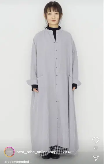 새상품급 nest Robe 네스트로브 천연 염색 린넨 빅 셔츠 원피스