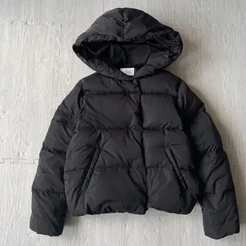 뷰티 앤 유스 타프타 숏 후드 다운 자켓 블랙 M