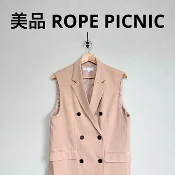 새상품급 ROPE 베이지 더블 브레스트 슬리브리스 베스트 베스트 베이지