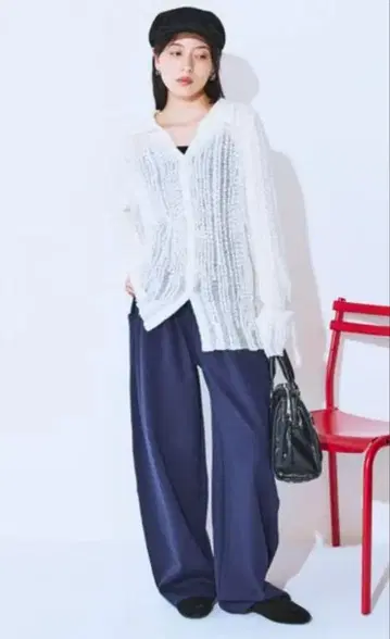 jeanasis 지나시스 맨투맨 코쿤 턱 팬츠 네이비