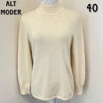 캐시미어 100% 여성용 하이넥 스웨터 니트 화이트 40 사이즈