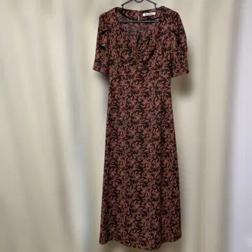 꽃무늬 반팔 롱 원피스