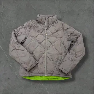 00s M Champion 패딩 자켓 그레이 x 라임