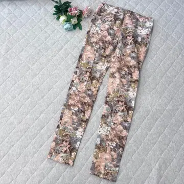 미슈마슈 [ M ] 팬츠 플로럴 패턴 허리밴딩 핏감 스키니