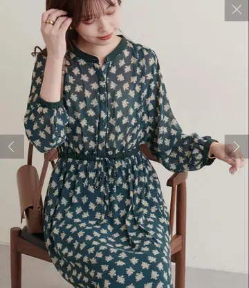 내추럴 쿠튀르 오리엔탈 패턴 성인 배색 원피스