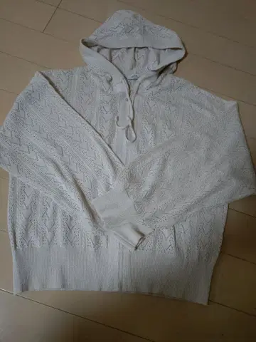 택 포함 새상품 earth 아스 시스루 짜임 니트 후드티