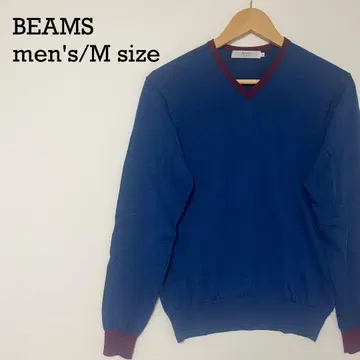 빔즈 BEAMS LIGHTS 울 니트 V넥 블루 M