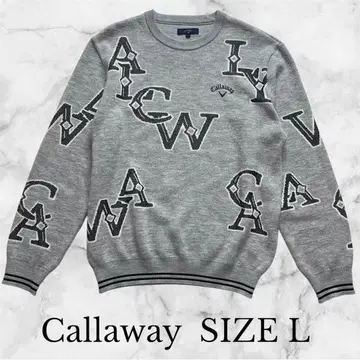 Callaway 캘러웨이 로고 그레이 니트 스웨터 사이즈 L