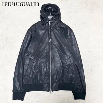 새상품급 우노피우노우과레토레 인조 가죽 후드티 백 로고 프린트