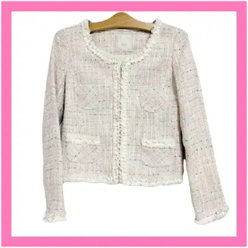 미사용품 택 포함 Eprouve 에피 로브 핑크 트위드 자켓 M