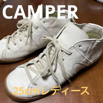 CAMPER 화이트 아이보리 가죽 하이컷 신발