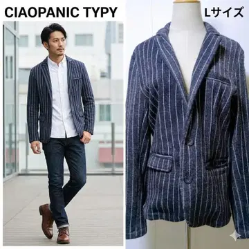 [ 새상품급 ] 차오패닉 티피 니트 자켓 L 스트라이프 네이비