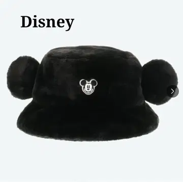 새상품급 디즈니 퍼 버킷햇 귀달이 블랙 미키