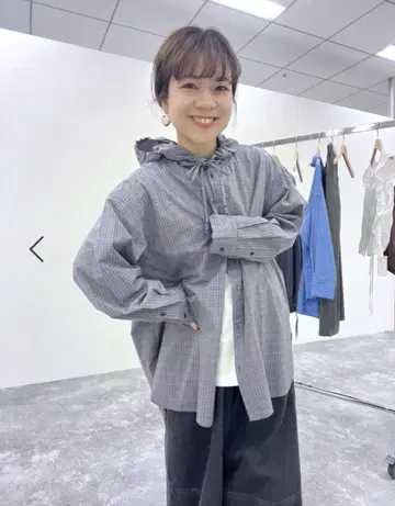 [ days ] 후드 셔츠 블루 체크