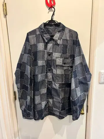 KUON 패치워크 셔츠 자켓 자카드 직조 XL