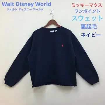 Disney 미키마우스 원포인트 속기모 맨투맨 네이비