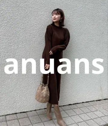 새상품급 anuans 니트 원피스 FREE 브라운 여성용