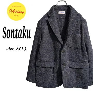 Sontaku  트위드 자켓 울 네이비 일본제 남성용 L 상당