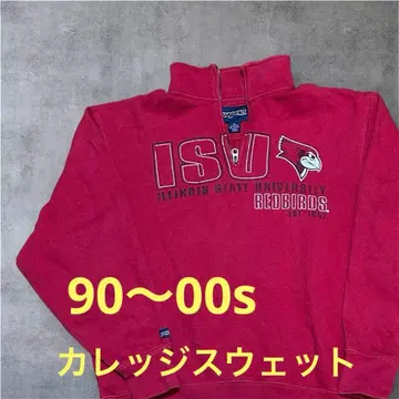 [ 90s 감성 ] ISU 칼리지 자수 하프 지퍼 맨투맨 구제 의류