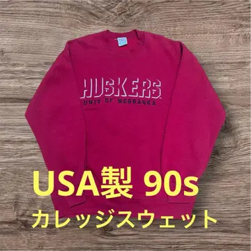 USA제 90s 네브래스카 대학 칼리지 맨투맨 자수
