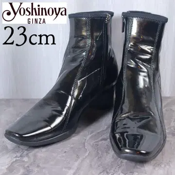 [ 새상품급 ] 긴자 요시노야 23 부츠 에나멜 집업 블랙 메탈릭